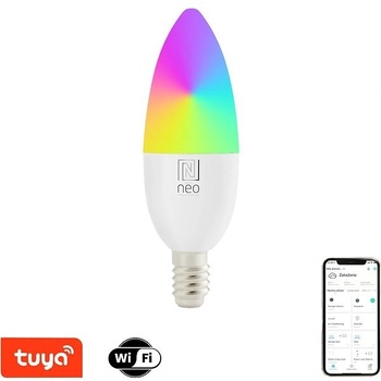 Immax NEO LITE Smart, žiarovka LED E14 6W RGB+CCT farebná a biela, stmievateľná, WiFi