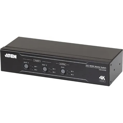 ATEN 2 x 2 True 4K HDMI матричен превключвател с аудио деабсорбатор VM0202HB-AT-G (VM0202HB-AT-G)
