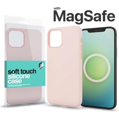 XPRO MagSafe attachment Soft Touch Silicone case за устройство Apple iPhone 14 Pro - тебеширено розов (126897)