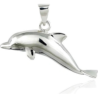 Šperky eshop Stříbrný přívěsek 925 skákající delfín 37 mm Z32.16