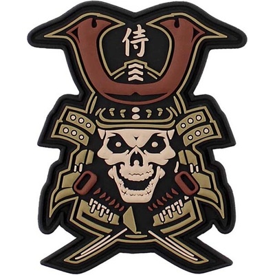 Gumová nášivka 101 Inc Samurai Skull - multicam