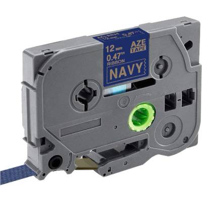 Brother TZ-RN34 / TZE-RN34, 12mm x 4m, златен печат / син фон, оригинална лента (TZERN34)