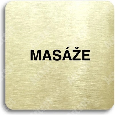 ACCEPT Piktogram masáže - zlatá tabulka - černý tisk bez rámečku