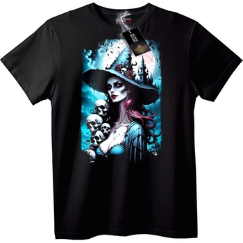 NOONEBRAND Тениска Halloween Вещица с Черепи - 2XL, Black