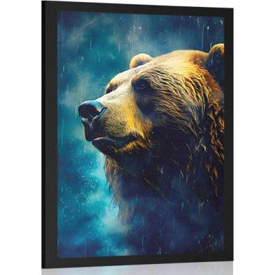 Plakát modro-zlatý medvěd - 20x30 no frame