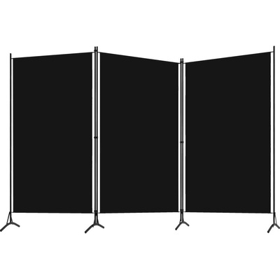 VidaXl 3 dílný dělič místností černý 260 x 180 cm