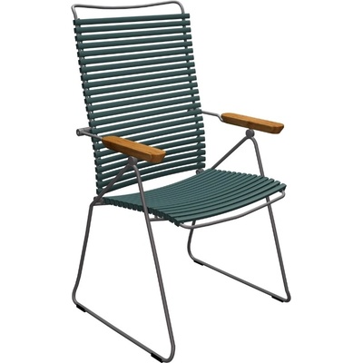 HOUE Click Tmavě zelená plastová polohovací zahradní židle