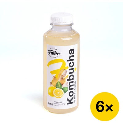 Falko kombucha zázvor & citron 6 x 0,5 l