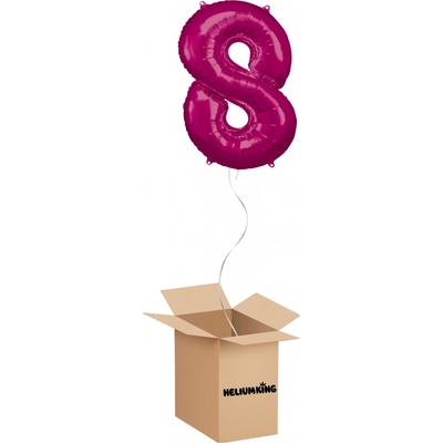HeliumKing Balónový box Narodeninové číslo 8 ružový 86 cm