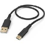 Hama Кабел за зареждане "Flexible", USB-A - USB-C, 1.5 м, силиконов, черен (HAMA-201570) - cybertrade