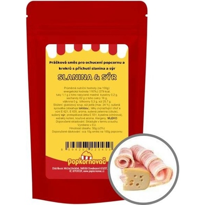 Popkornovač.cz Popcorn příchuť Slanina Sýr 50 g
