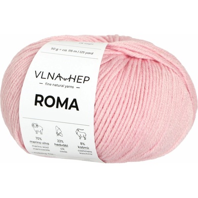 Vlna-hep Příze Roma - luxusní přírodní příze - kašmír, merino vlna, hedvábí Roma: 132270 Cameo Pink