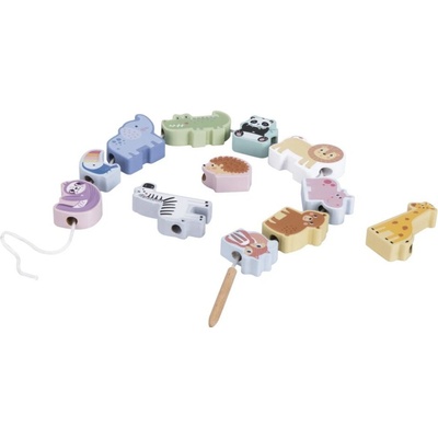 eliNeli Navliekanie korálok drevených zvieratiek zo ZOO