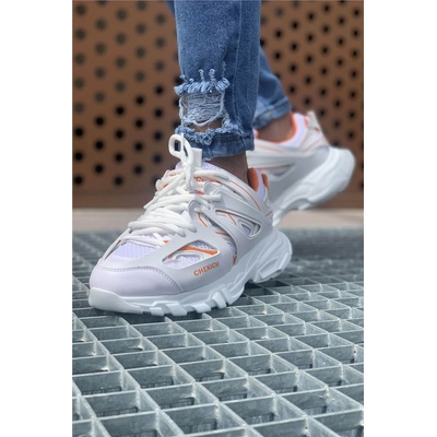 Chekich Мъжки обувки с връзки CH301 BT - Бели с Оранжев #370955 (370955_Бяло)