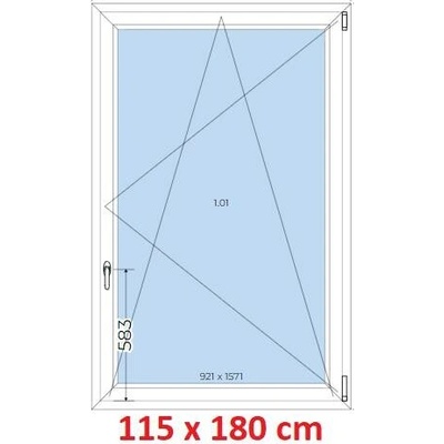 Soft Plastové okno 1150 x 1800 mm otevíravé a sklopné Ořech