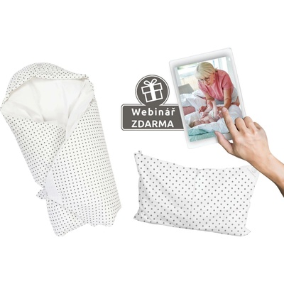 Eva Kiedroňová SET 4v1 Mini Dráček Bílý s šedými puntíky