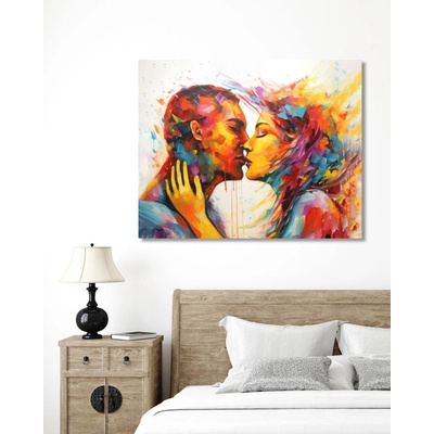 ZUTY Obrazy na stenu - Abstrakt - farebný bozk Rámovanie: bez rámu a bez vypnutia plátna, Rozmer: 80x100 cm