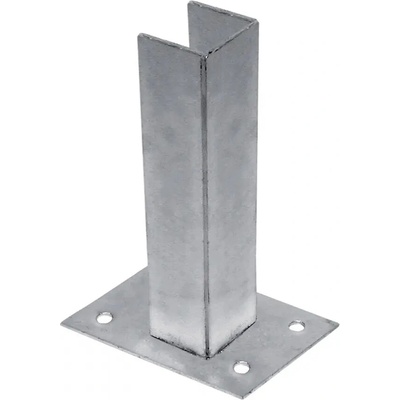 Patka Zn k montáži čtyřhranného sloupku branky / brány na betonový základ 60x60 mm
