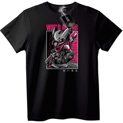 NOONEBRAND Тениска Кибер Воин Световна Война - 2XL, Black