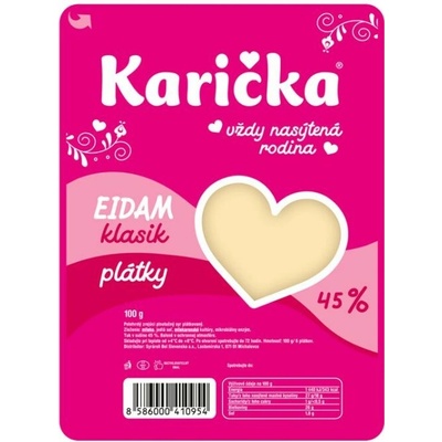Karička Eidam 45 % plátky klasik 100 g
