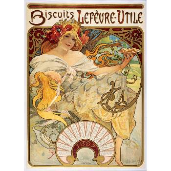 Bluebird Puzzle - Puzzle Alfonz Mucha: Biscuits Lefèvre-Utile, 1897 - 1 000 piese