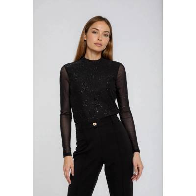 Moodo Черна блуза с прозрачни ръкави Moodo Moodo | Cheren | ЖЕНИ | XS