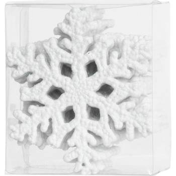 MagicHome Ozdoba 12 ks snehová vločka biela na vianočný stromček 10 cm