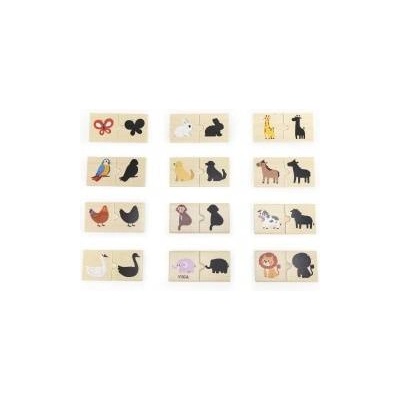 Vigan VIGA Set Wooden Puzzle Puzzle Animals Match Shadows