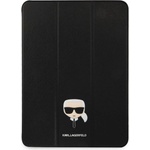 KARL LAGERFELD Saffiano Karl Head Folio Case - дизайнерски кожен кейс с поставка за iPad Pro 11 M1 (2021), iPad Pro 11 (2020), iPad Pro 11 (2018) (черен)