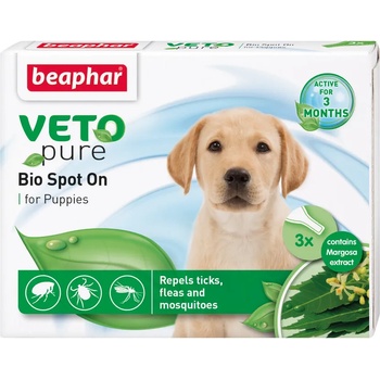 Beaphar Veto Pure Bio Spot On Puppy репелентни капки за малки кученца и котки 3бр