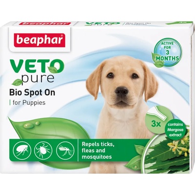 Beaphar Veto Pure Bio Spot On Puppy репелентни капки за малки кученца, 3бр