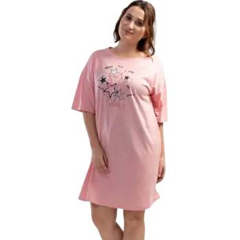 Розова макси нощница със звезди