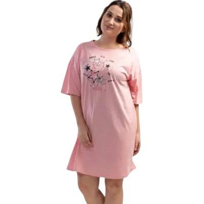 Розова макси нощница със звезди