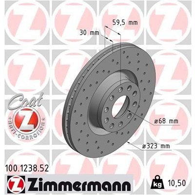 Brzdový kotúč ZIMMERMANN 100.1238.52