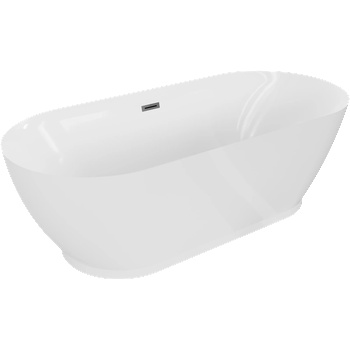 Mexen Roxy свободно стояща вана 180 x 85 см, бяла, преливник gun metal - 51201808500-95 (51201808500-95)