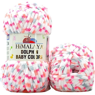 Himalaya příze Dolphin Baby Colors 80420 bílá, oranžová, šedá a fuchsiová