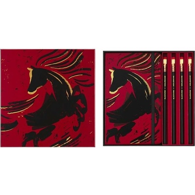 Moleskine Horse Wood sada zápisníku a 4 tužek 1331/1717262 – Zboží Živě