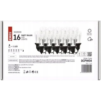 Emos DCPW04 16 LED reťaz 16x párty žiarovky číre 3,6 m vonkajšia aj vnútorná studená biela
