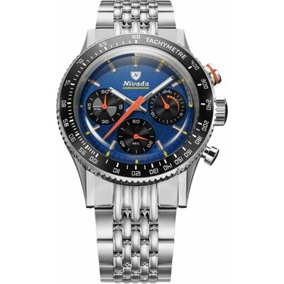 Nivada Grenchen Chronoking Meca Racing Blue - Inter. Bezel - Beads of Rice