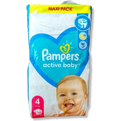 Pampers VPP aktiv baby, номер 4, 9-14кг, 58 броя