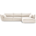 Mazzini Sofa Бежов кадифен ъглов диван (десен ъгъл) Vanda - Mazzini Sofas (MAZ_RC_51_F1_VANDA1)