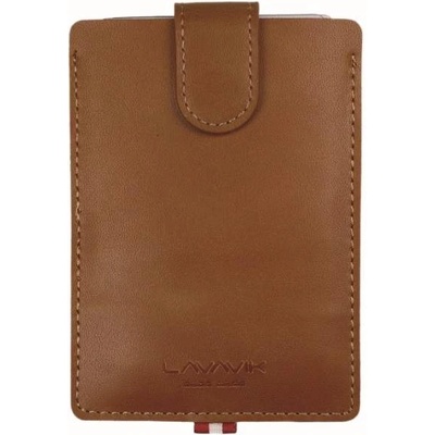 LAVAVIK Anti-RFID Pouch Slim - кожен калъф с RFID защита за кредитни карти (тъмнокафяв) (bulk)