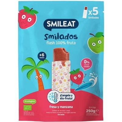Smileat BIO 100% ovocné zmrzlinky jahoda & jablko 5 x 50 g