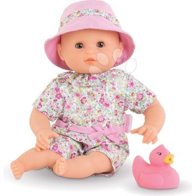 Corolle na kúpanie sa Bebe Bath Coralie s hnedými klipkajucími očami a kačičkou 30 cm