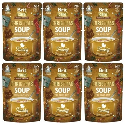 BRIT Care Cat Christmas Soup Turkey 6x75 g
