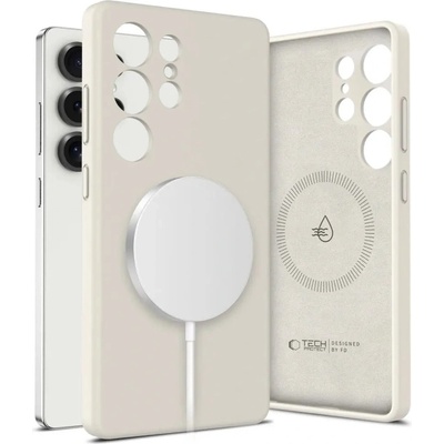 Tech-Protect Liquid Silicone MagSafe Case - силиконов (TPU) калъф с MagSafe за Samsung Galaxy S25 Ultra (светлокафяв)
