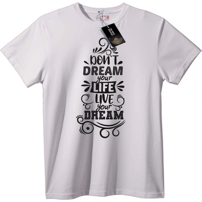 NOONEBRAND Тениска Живей Мечтата Си - 6XL, White