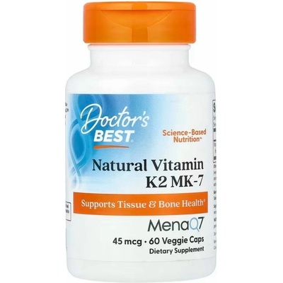 Doctor's Best Prírodný vitamín K2 MK-7 s MenaQ7 45 mcg 60 kapsúl