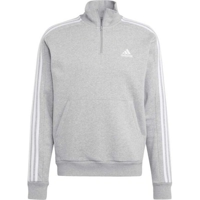 adidas mikina Essentials Fleece 3-Stripes IJ8905 šedá Regular Fit