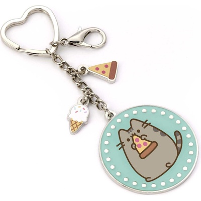 Prívesok na kľúče Carat Shop Točící se Cat Blue Pizza